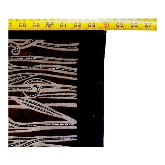 Womens Silk Velvet Scarf Oblong Black Brown Elegant Burn Out Multicolor Italian - Picture 7 of 7